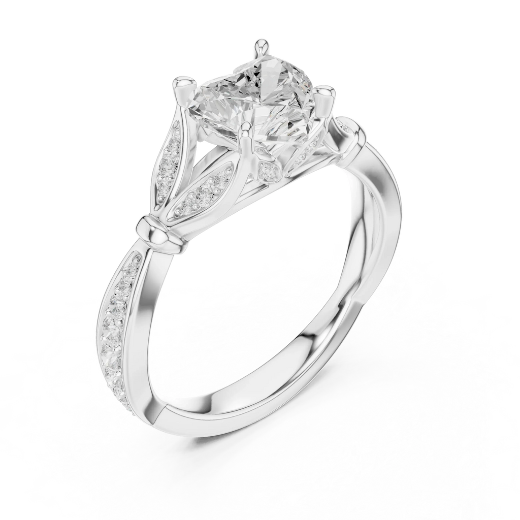 1.81 CT VVS1 D Color Heart Cut Diamond White Gold Engagement Ring