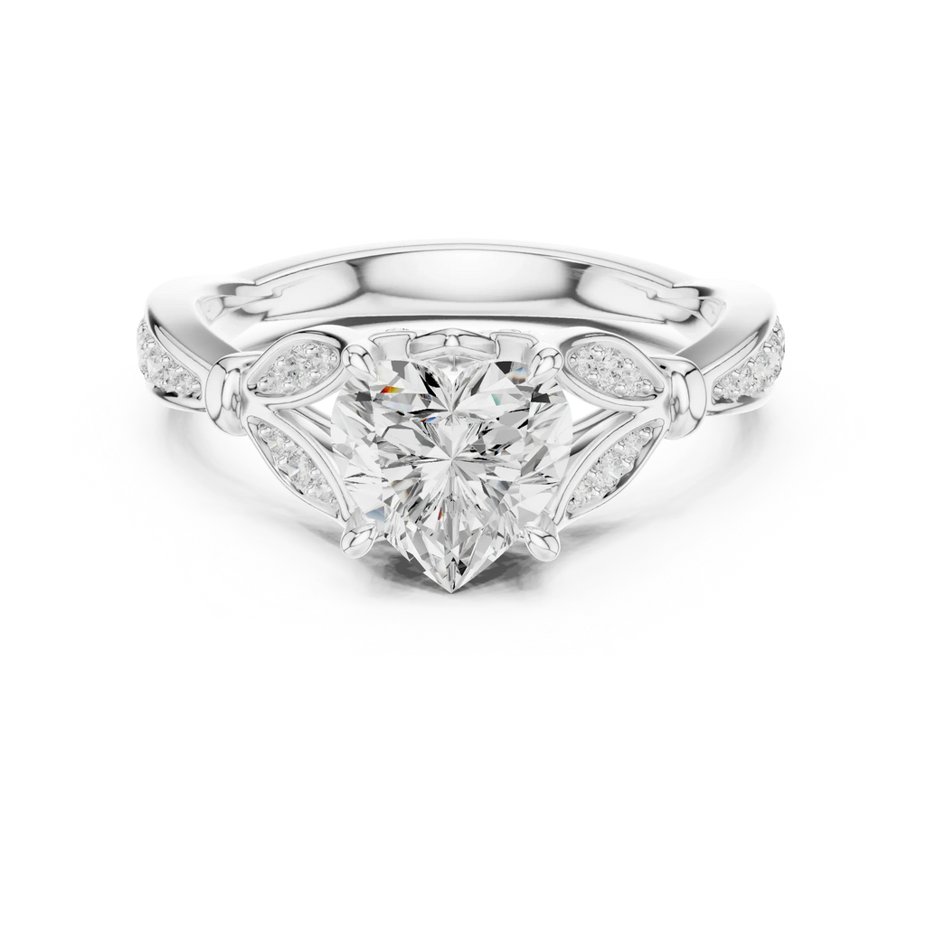 1.81 CT VVS1 D Color Heart Cut Diamond White Gold Engagement Ring
