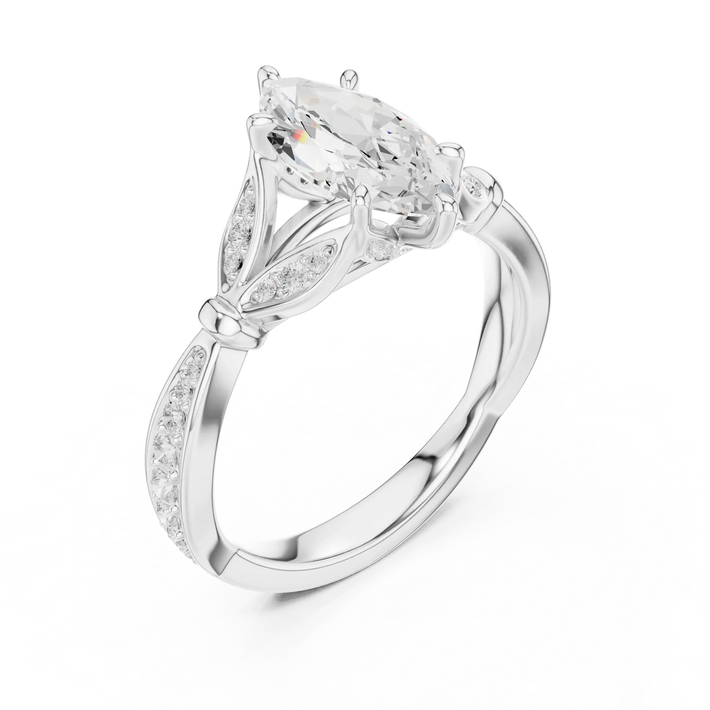 1.81 CT VVS1 D Color Marquise Cut Diamond White Gold Engagement Ring