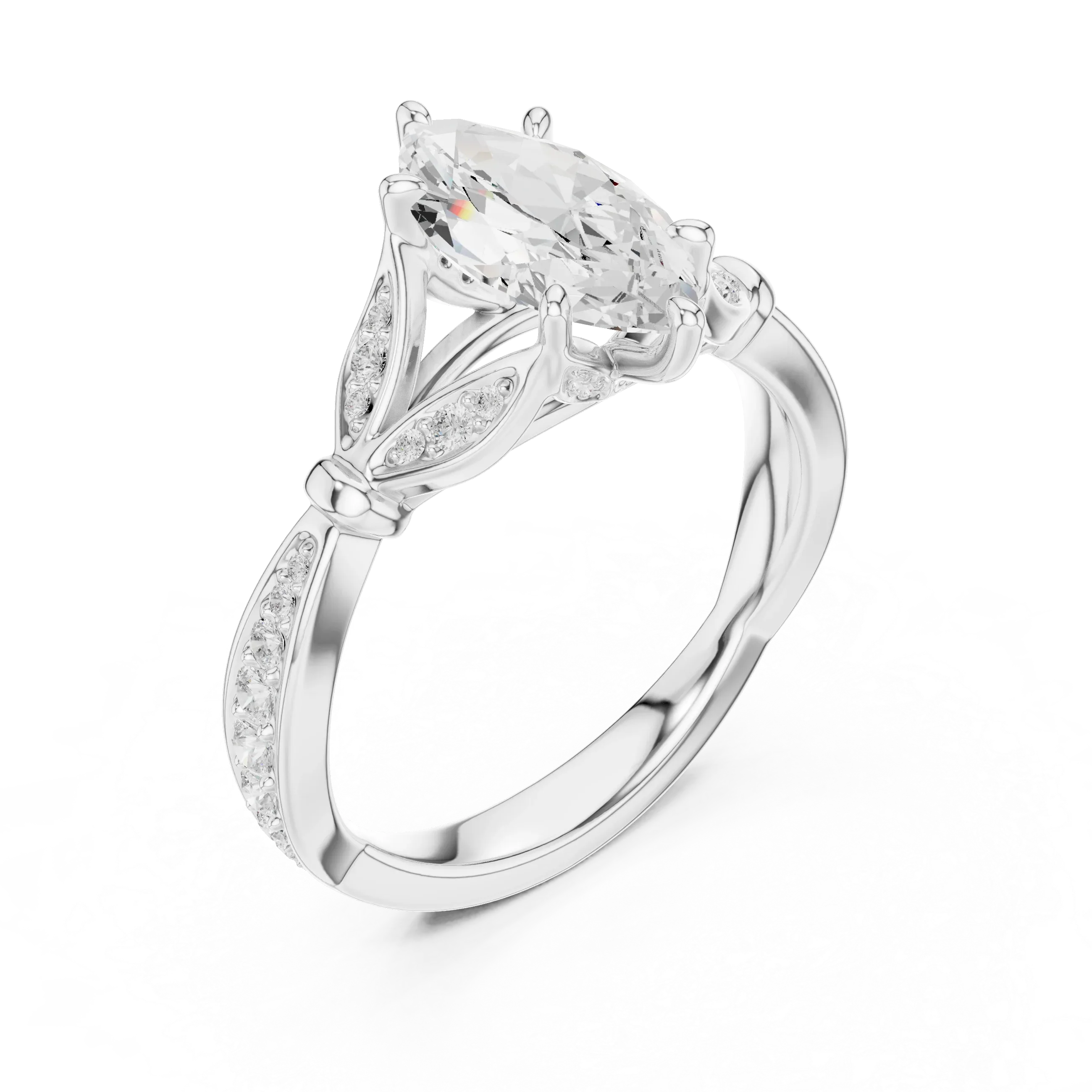 1.81 CT VVS1 D Color Marquise Cut Diamond White Gold Engagement Ring