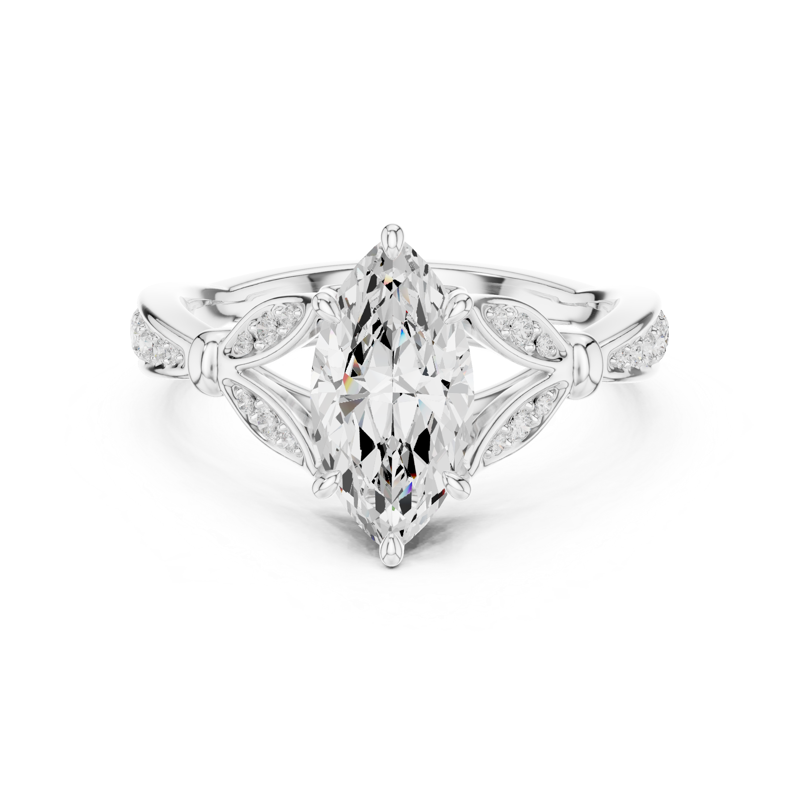 1.81 CT VVS1 D Color Marquise Cut Diamond White Gold Engagement Ring