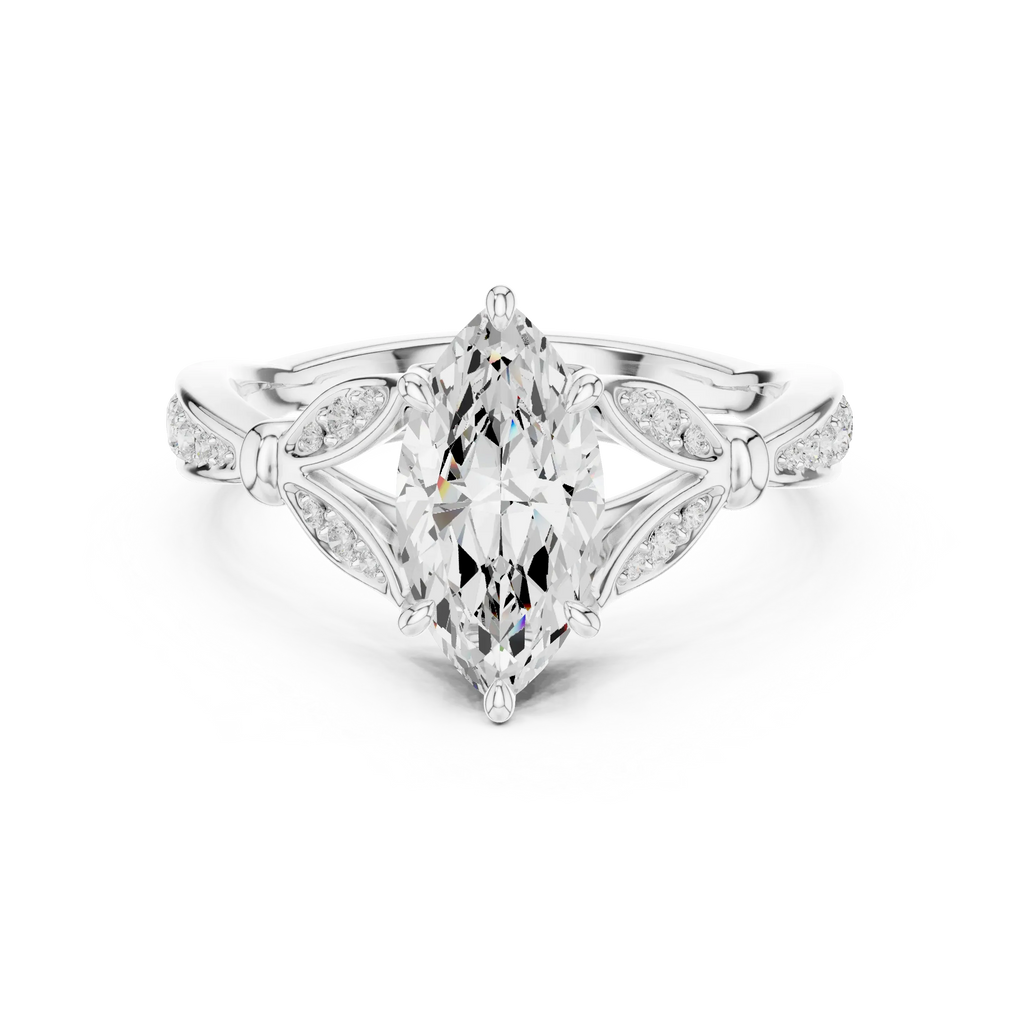 1.81 CT VVS1 D Color Marquise Cut Diamond White Gold Engagement Ring