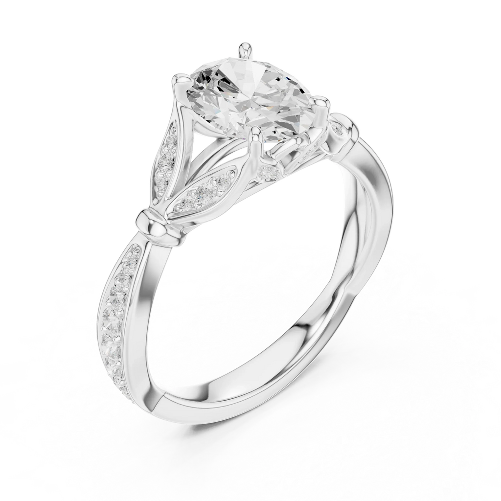 1.81 CT VVS1 D Color Oval Cut Diamond White Gold Engagement Ring