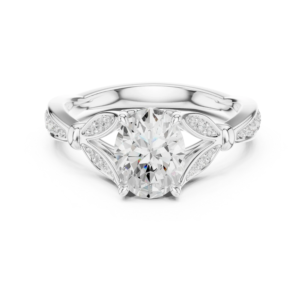 1.81 CT VVS1 D Color Oval Cut Diamond White Gold Engagement Ring