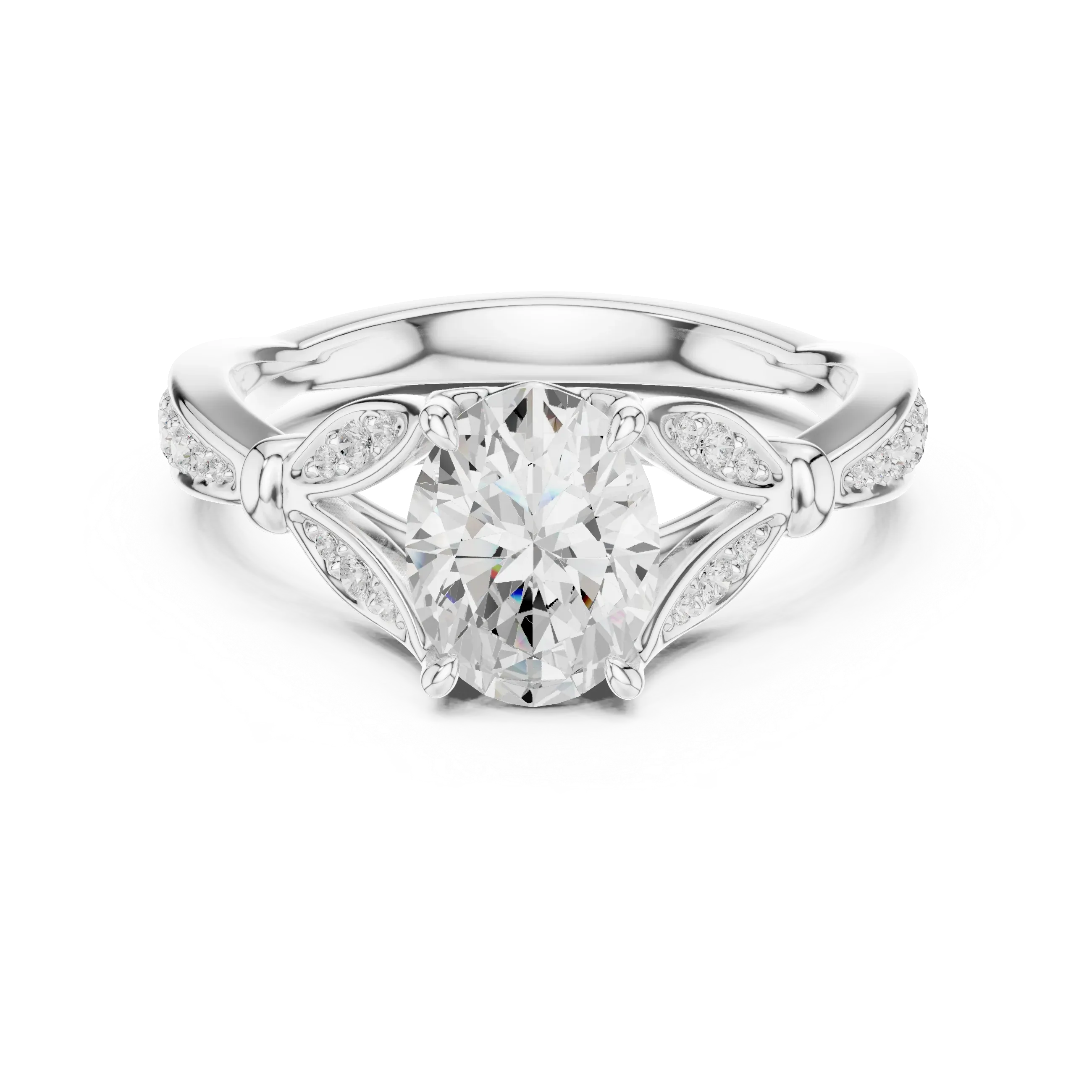 1.81 CT VVS1 D Color Oval Cut Diamond White Gold Engagement Ring