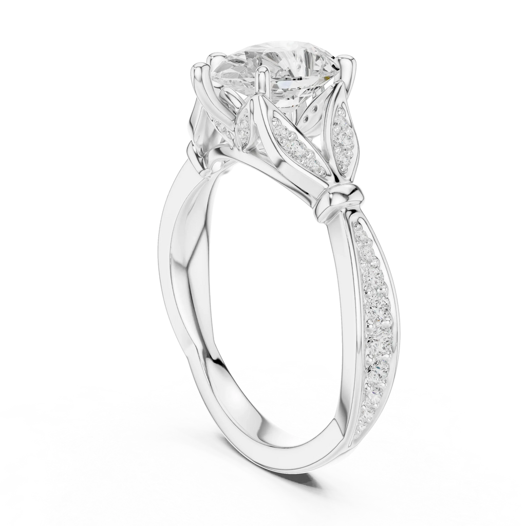 1.81 CT VVS1 D Color Pear Cut Diamond White Gold Engagement Ring
