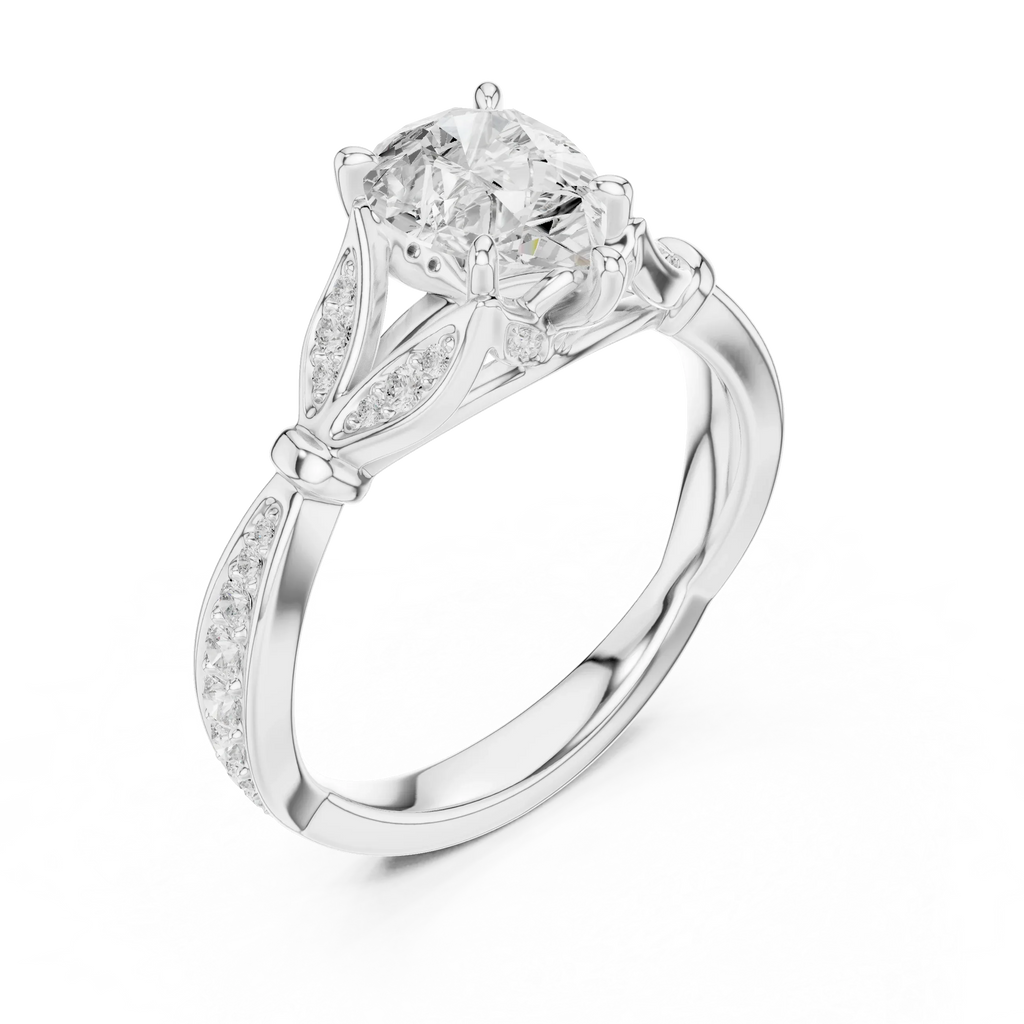 1.81 CT VVS1 D Color Pear Cut Diamond White Gold Engagement Ring