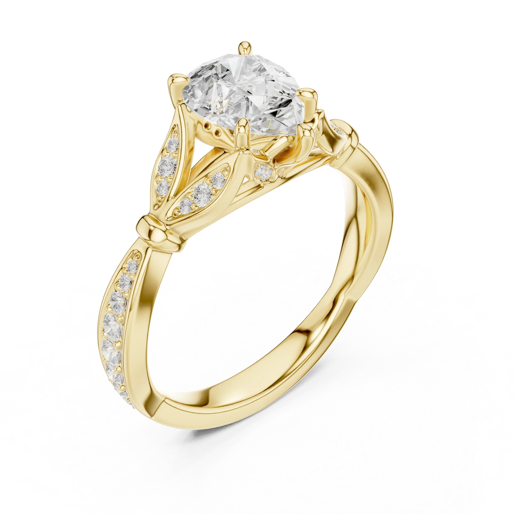1.81 CT VVS1 D Color Pear Cut Diamond White Gold Engagement Ring