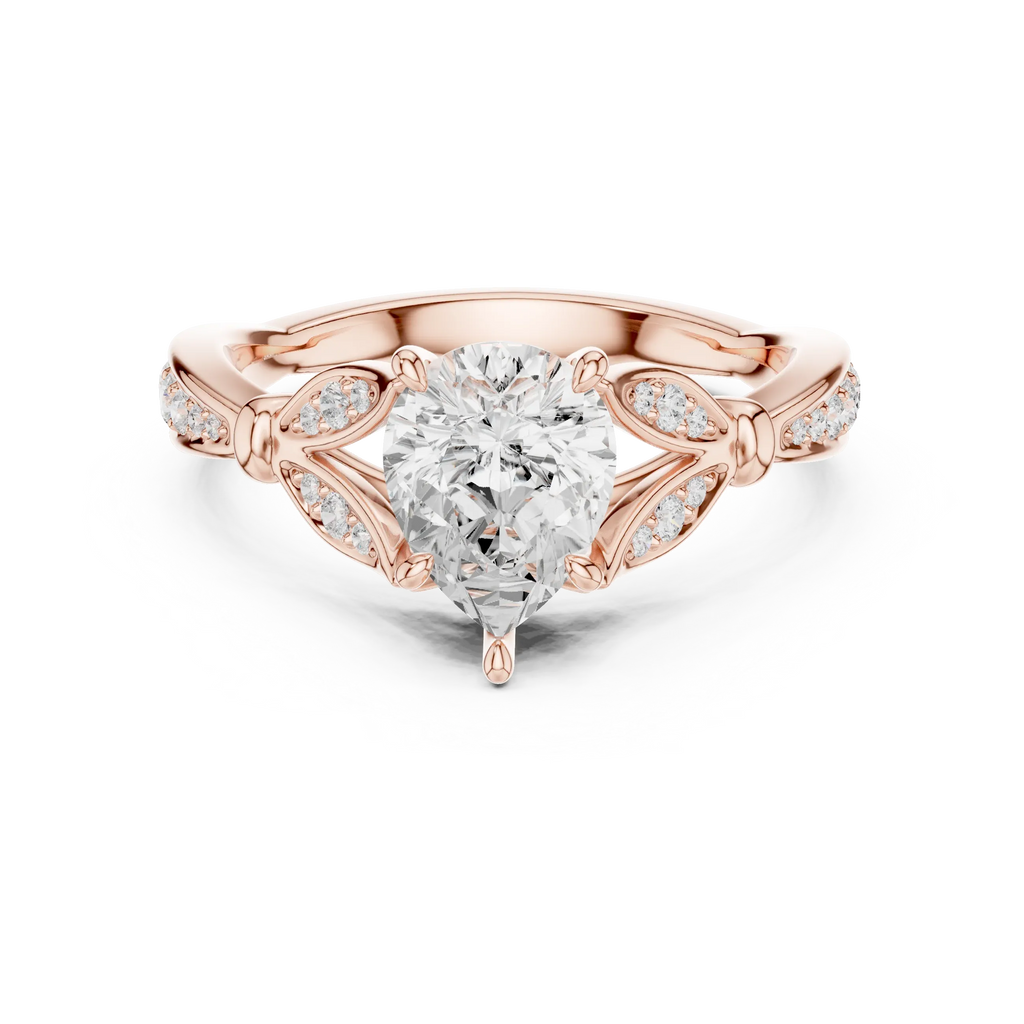 1.81 CT VVS1 D Color Pear Cut Diamond White Gold Engagement Ring