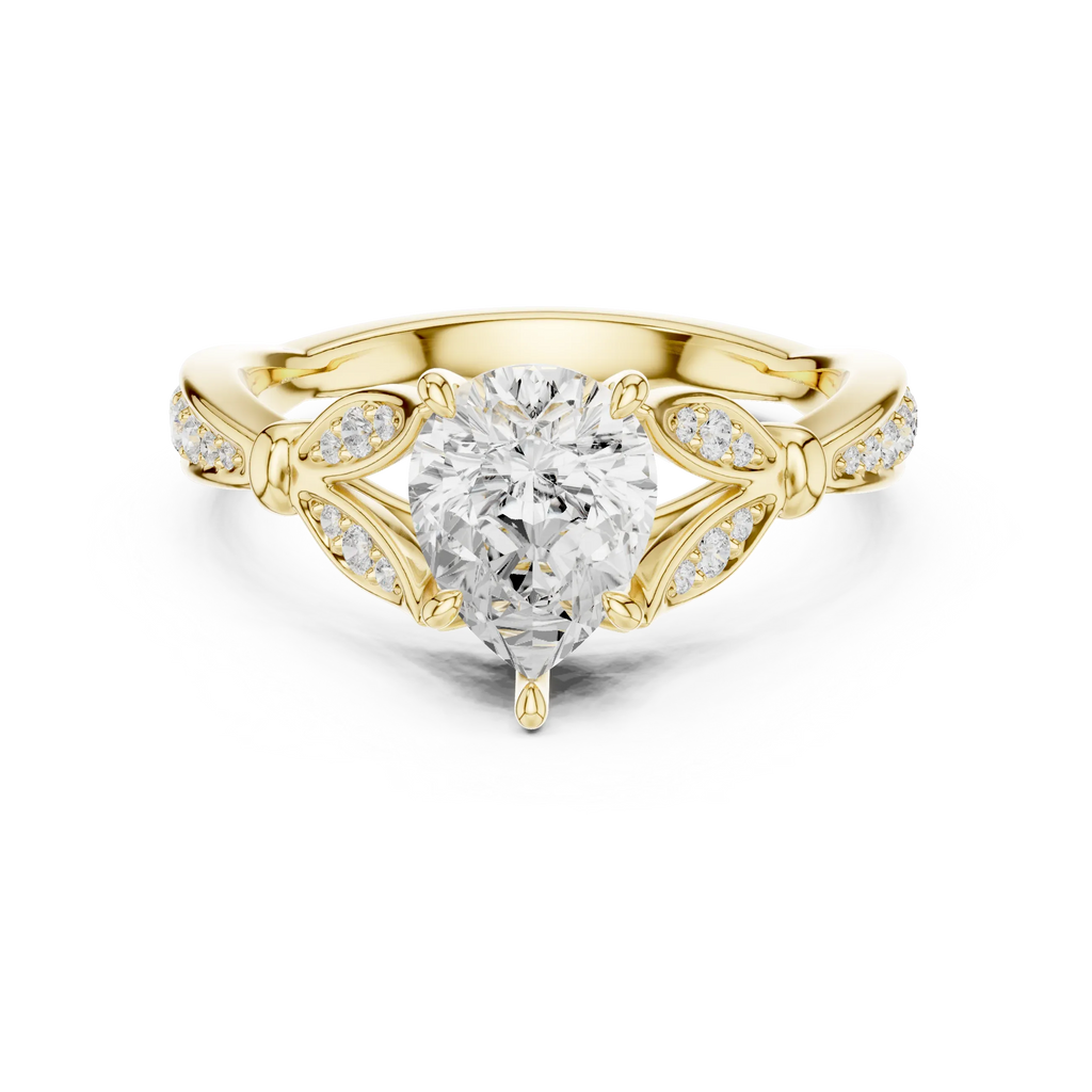 1.81 CT VVS1 D Color Pear Cut Diamond White Gold Engagement Ring