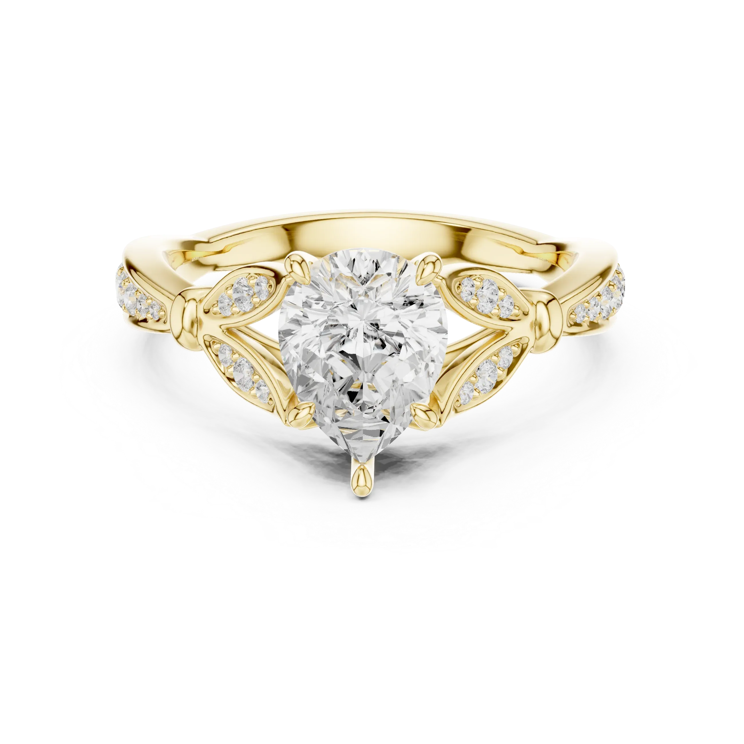 1.81 CT VVS1 D Color Pear Cut Diamond White Gold Engagement Ring