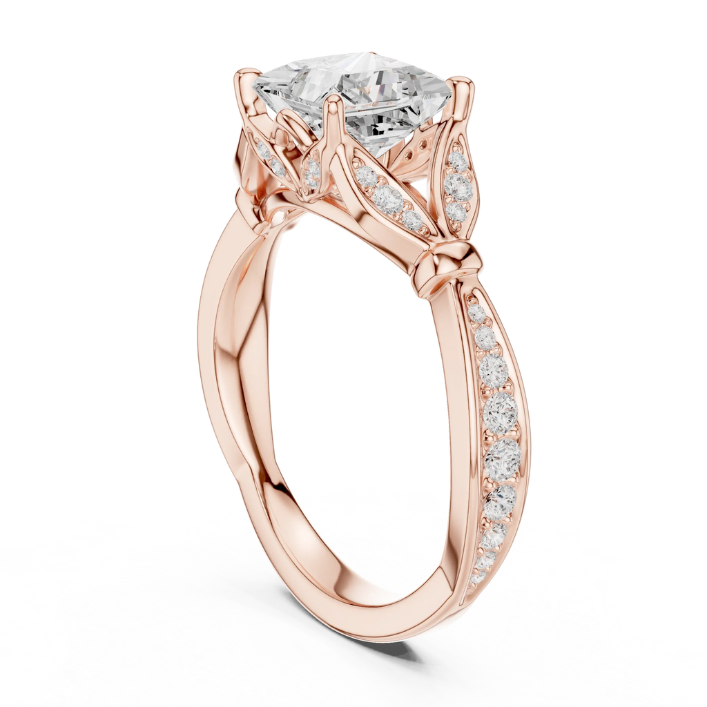 1.81 CT VVS1 D Color Princess Cut Diamond White Gold Engagement Ring
