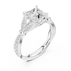 1.81 CT VVS1 D Color Princess Cut Diamond White Gold Engagement Ring