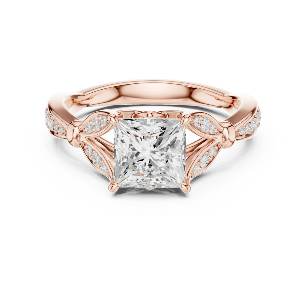 1.81 CT VVS1 D Color Princess Cut Diamond White Gold Engagement Ring