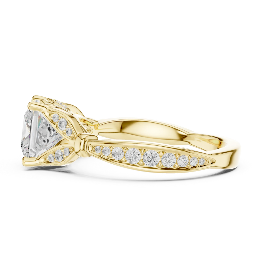 1.81 CT VVS1 D Color Princess Cut Diamond White Gold Engagement Ring