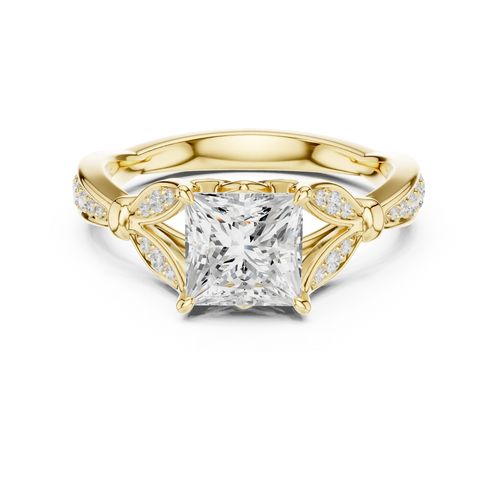 1.81 CT VVS1 D Color Princess Cut Diamond White Gold Engagement Ring