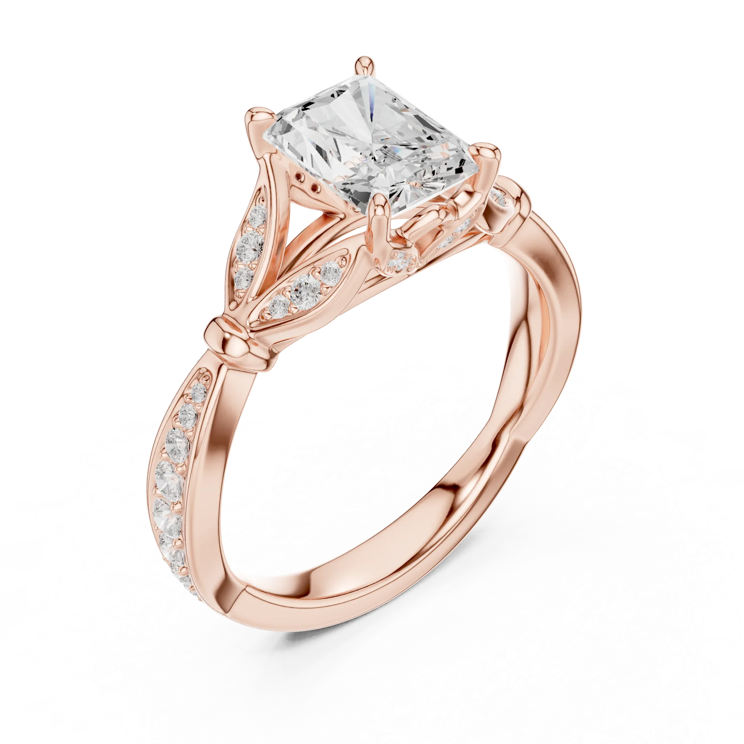 1.81 CT VVS1 D Color Radiant Cut Diamond White Gold Engagement Ring