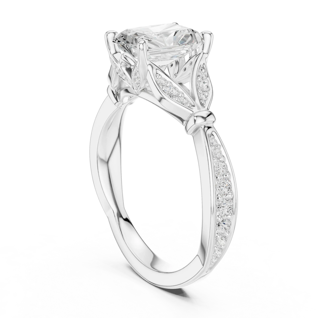 1.81 CT VVS1 D Color Radiant Cut Diamond White Gold Engagement Ring