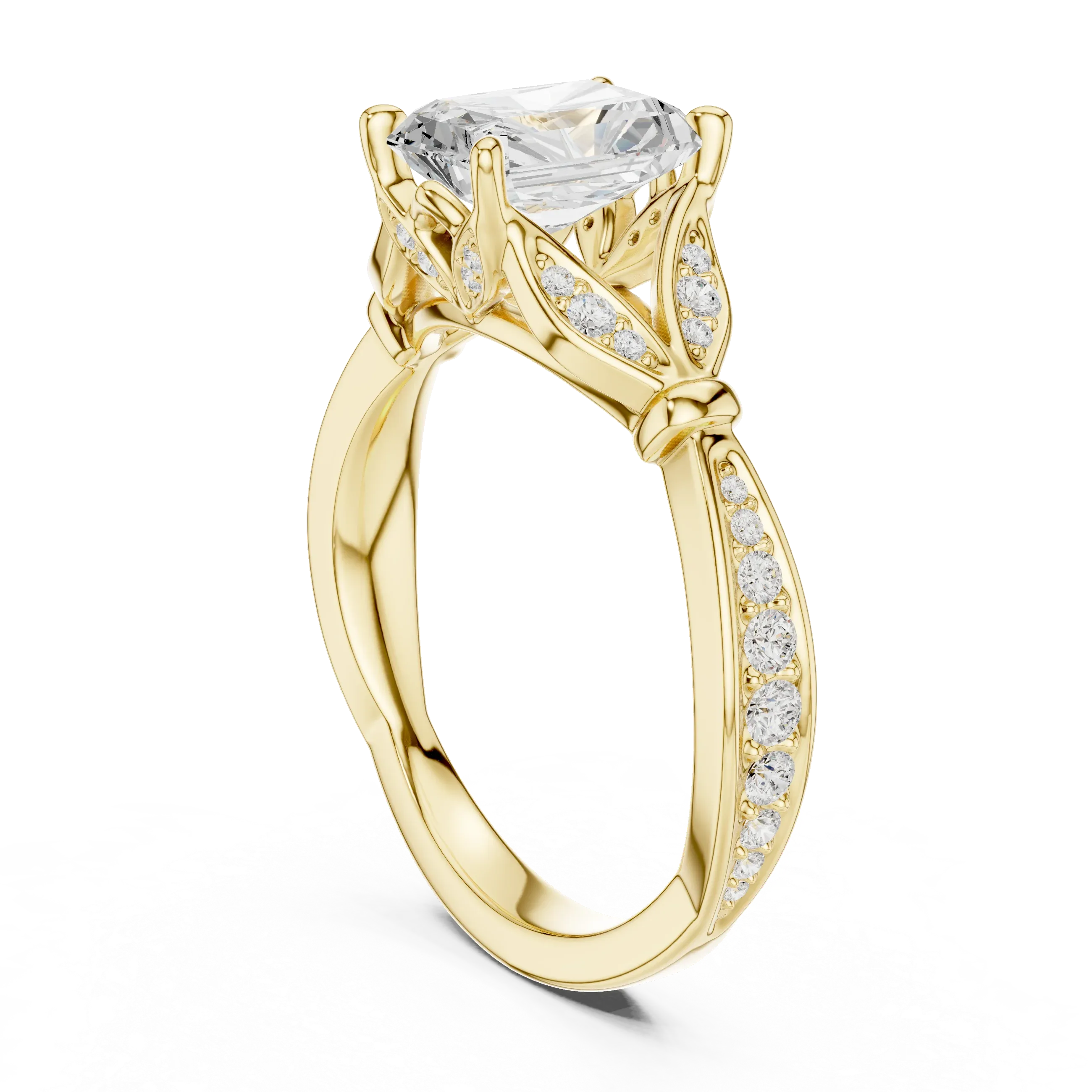 1.81 CT VVS1 D Color Radiant Cut Diamond White Gold Engagement Ring