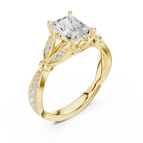 1.81 CT VVS1 D Color Radiant Cut Diamond White Gold Engagement Ring