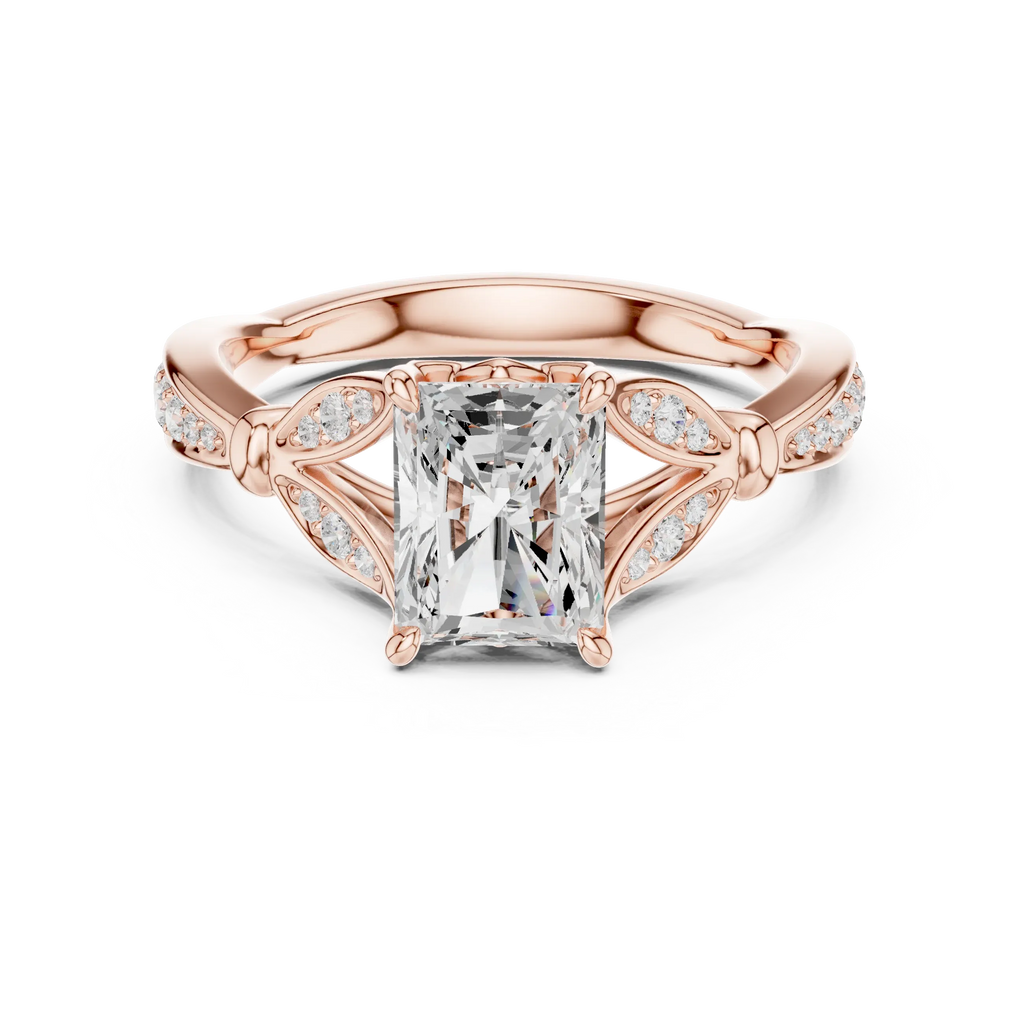 1.81 CT VVS1 D Color Radiant Cut Diamond White Gold Engagement Ring