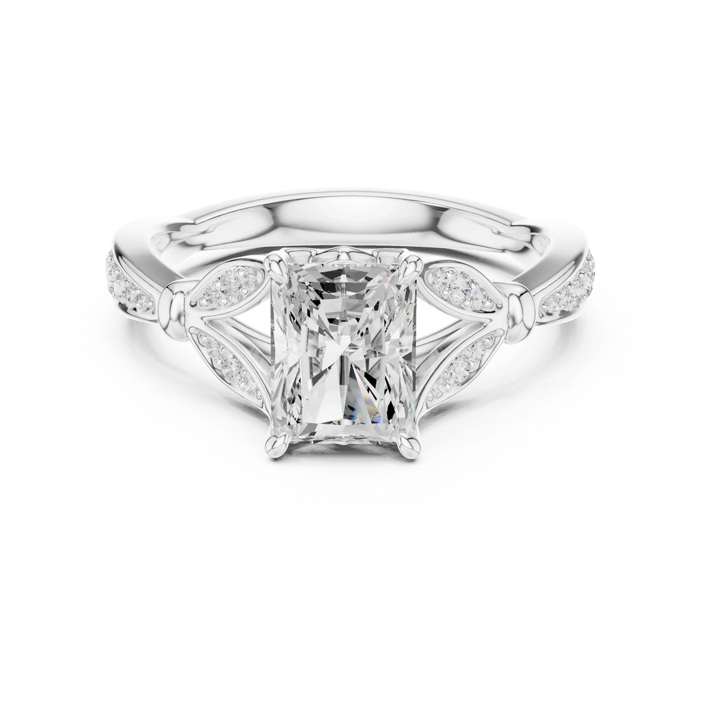 1.81 CT VVS1 D Color Radiant Cut Diamond White Gold Engagement Ring
