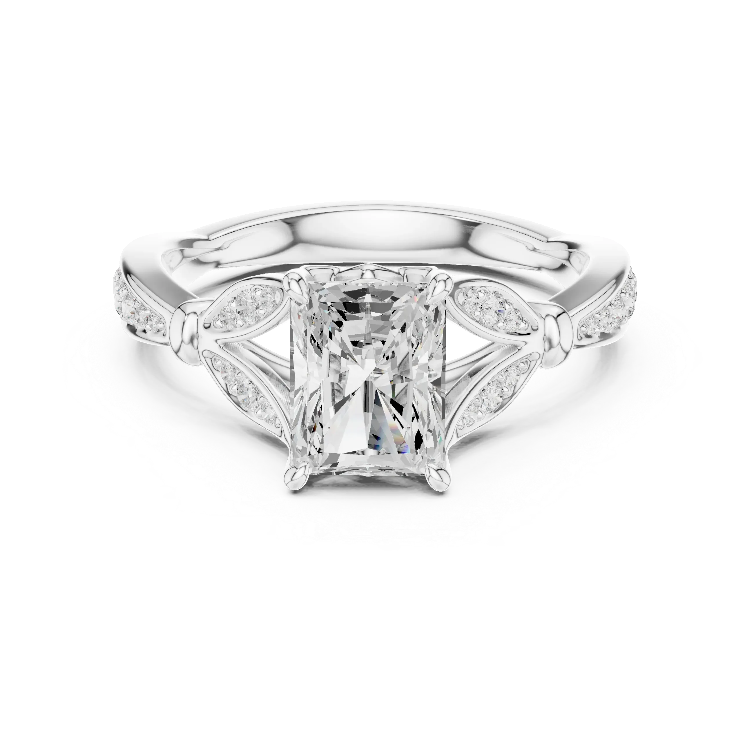 1.81 CT VVS1 D Color Radiant Cut Diamond White Gold Engagement Ring