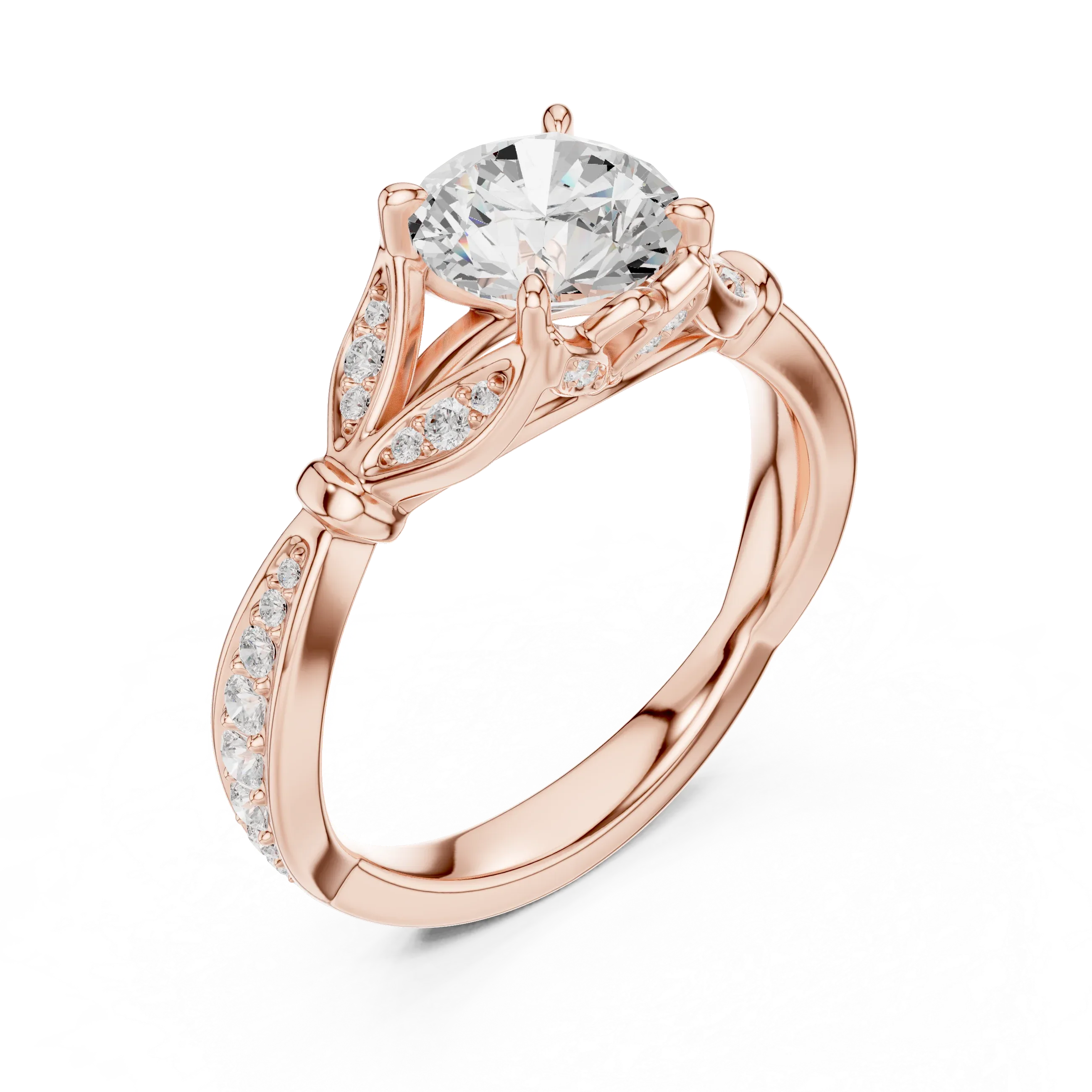 1.81 CT VVS1 D Color Round Cut Diamond White Gold Engagement Ring