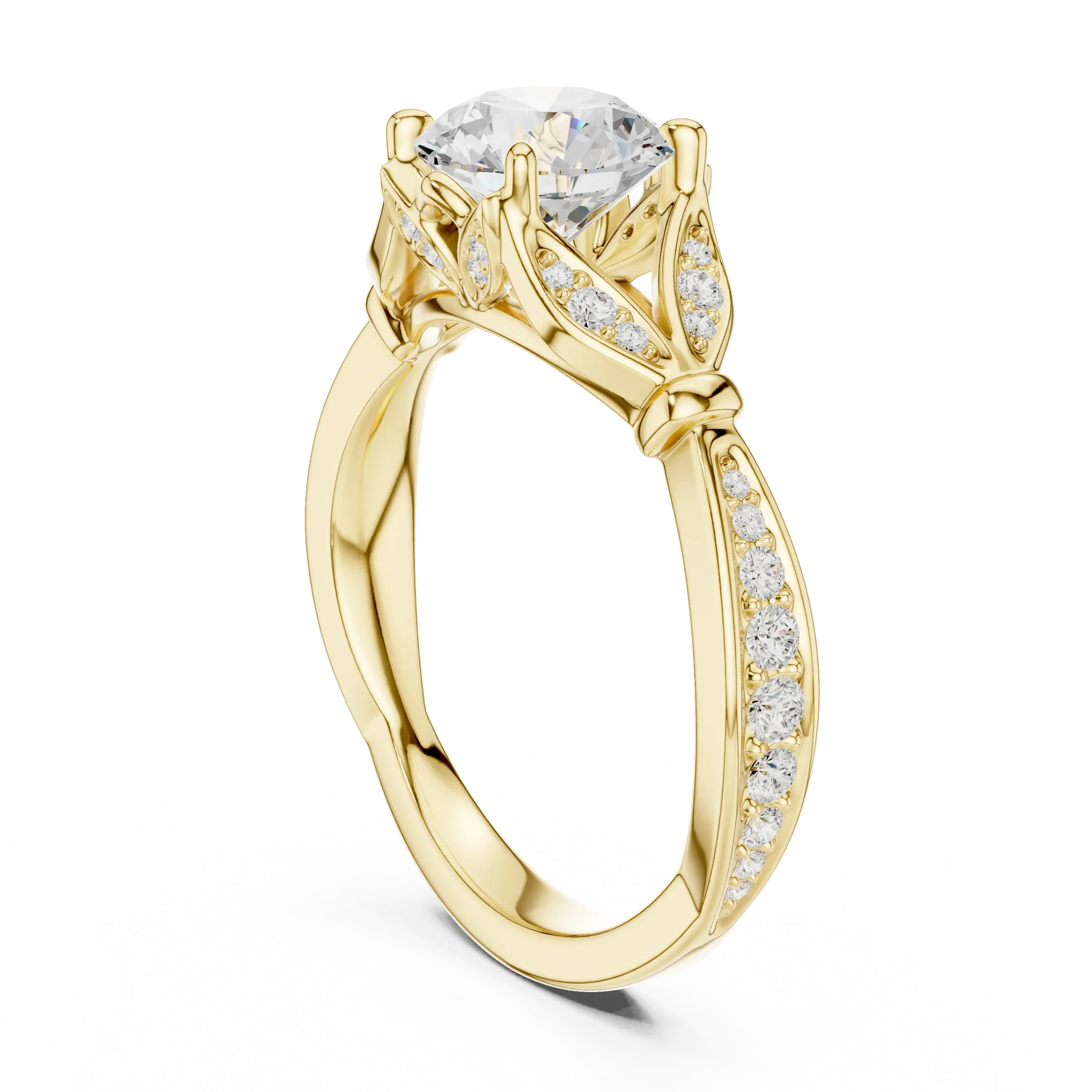 1.81 CT VVS1 D Color Round Cut Diamond White Gold Engagement Ring