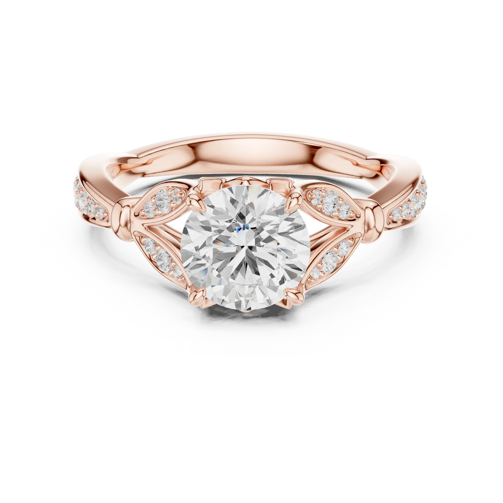 1.81 CT VVS1 D Color Round Cut Diamond White Gold Engagement Ring
