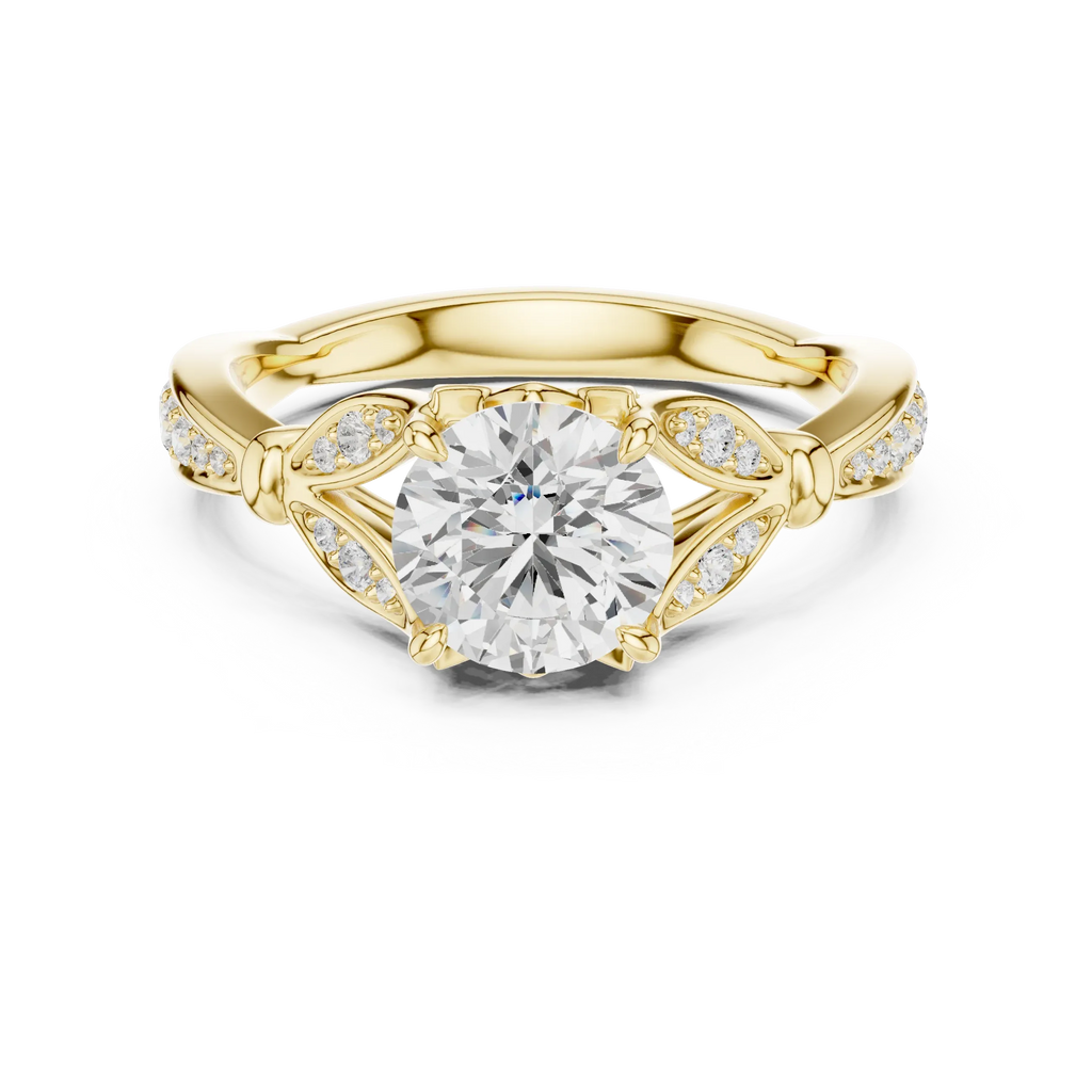 1.81 CT VVS1 D Color Round Cut Diamond White Gold Engagement Ring