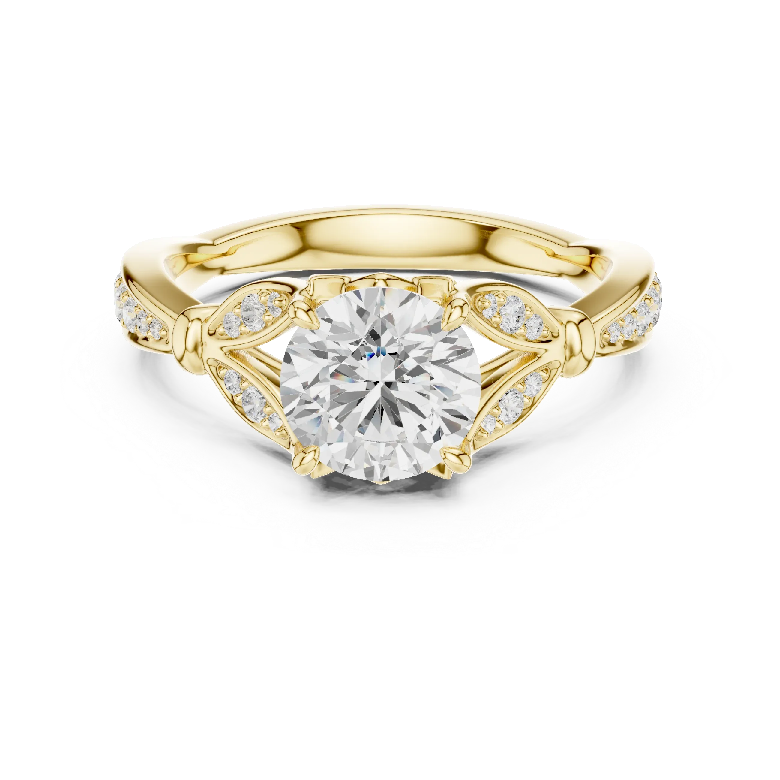 1.81 CT VVS1 D Color Round Cut Diamond White Gold Engagement Ring