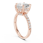 10K White Gold 4.58 CTW Heart Moissanite Double Hidden Halo Cathedral Engagement Diamond Ring