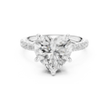 10K White Gold 4.58 CTW Heart Moissanite Double Hidden Halo Cathedral Engagement Diamond Ring