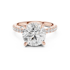 10K White Gold 4.58 CTW Round Moissanite Double Hidden Halo Cathedral Engagement Diamond Ring