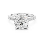10K White Gold 4.58 CTW Round Moissanite Double Hidden Halo Cathedral Engagement Diamond Ring