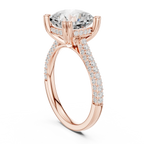 4.62 CTW Cushion Lab Grown Diamond Multi-Row Pave Hidden Halo Wedding Ring