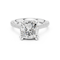 4.62 CTW Cushion Lab Grown Diamond Multi-Row Pave Hidden Halo Wedding Ring