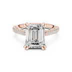 4.62 CTW Emerald Lab Grown Diamond Multi-Row Pave Hidden Halo Wedding Ring