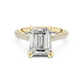 4.62 CTW Emerald Lab Grown Diamond Multi-Row Pave Hidden Halo Wedding Ring