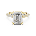 4.62 CTW Emerald Lab Grown Diamond Multi-Row Pave Hidden Halo Wedding Ring