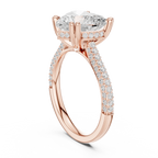 4.62 CTW Heart Lab Grown Diamond Multi-Row Pave Hidden Halo Wedding Ring