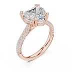 4.62 CTW Heart Lab Grown Diamond Multi-Row Pave Hidden Halo Wedding Ring
