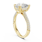 4.62 CTW Heart Lab Grown Diamond Multi-Row Pave Hidden Halo Wedding Ring