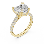 4.62 CTW Heart Lab Grown Diamond Multi-Row Pave Hidden Halo Wedding Ring