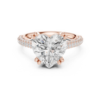 4.62 CTW Heart Lab Grown Diamond Multi-Row Pave Hidden Halo Wedding Ring