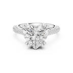 4.62 CTW Heart Lab Grown Diamond Multi-Row Pave Hidden Halo Wedding Ring