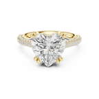 4.62 CTW Heart Lab Grown Diamond Multi-Row Pave Hidden Halo Wedding Ring