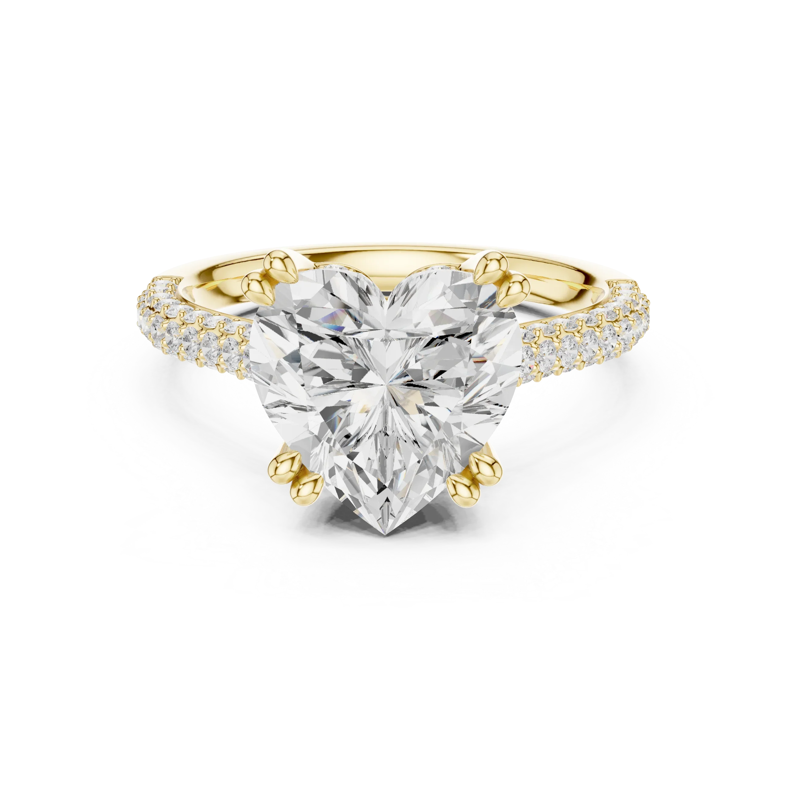 4.62 CTW Heart Lab Grown Diamond Multi-Row Pave Hidden Halo Wedding Ring