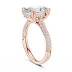 4.62 CTW Oval Cut Lab Grown Diamond Multi-Row Pave Hidden Halo Wedding Ring